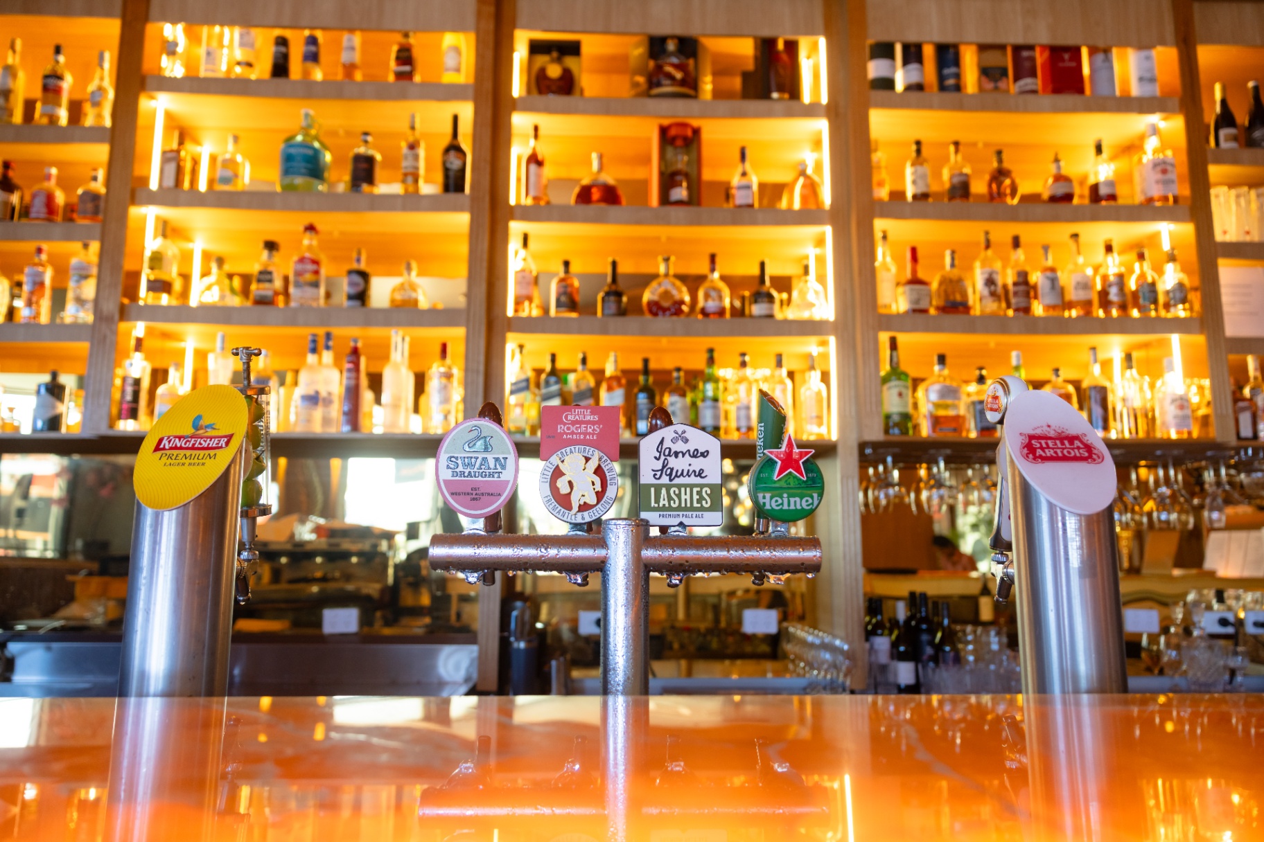 Beer taps at the main bar