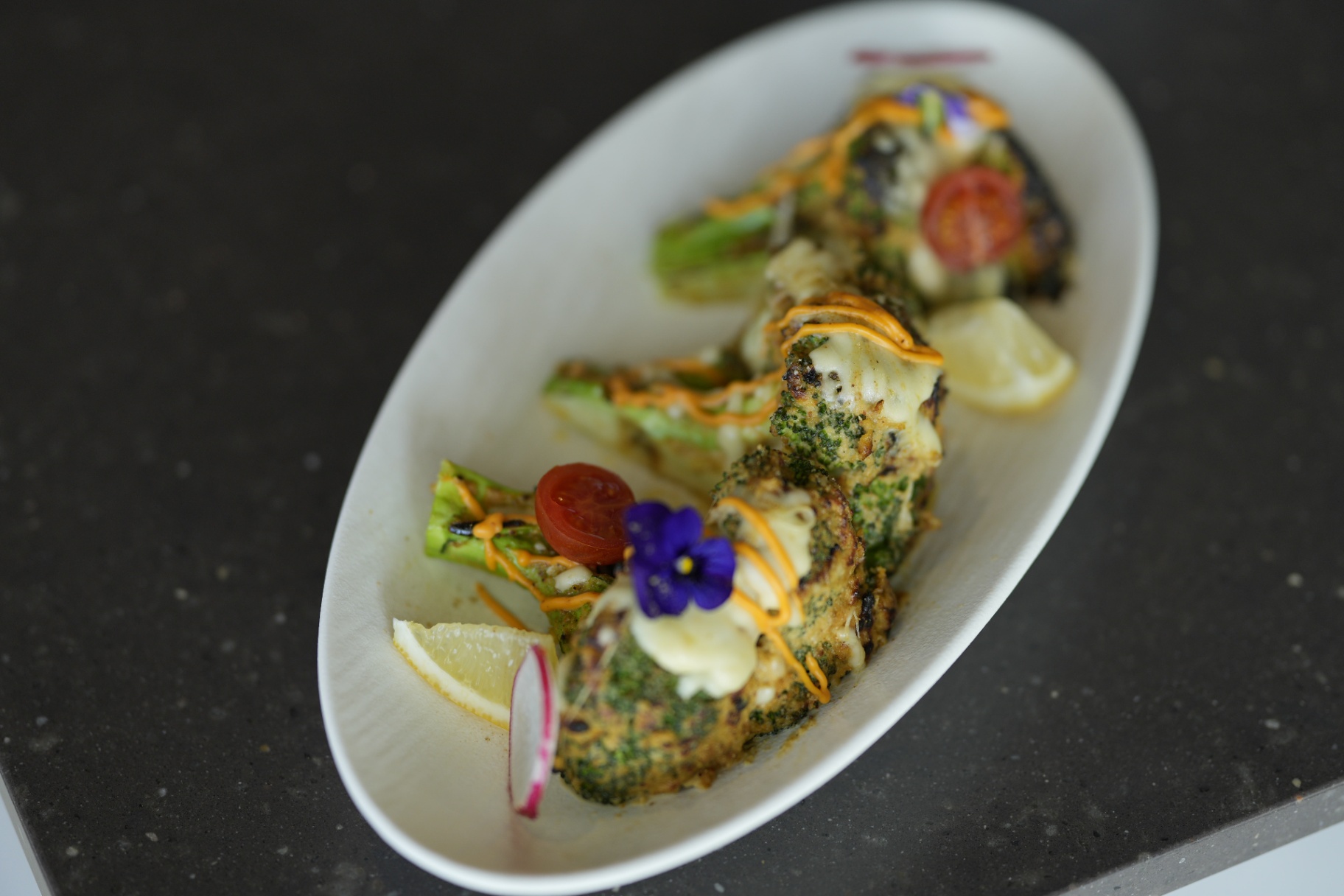 Broccoli malai kebab overhead