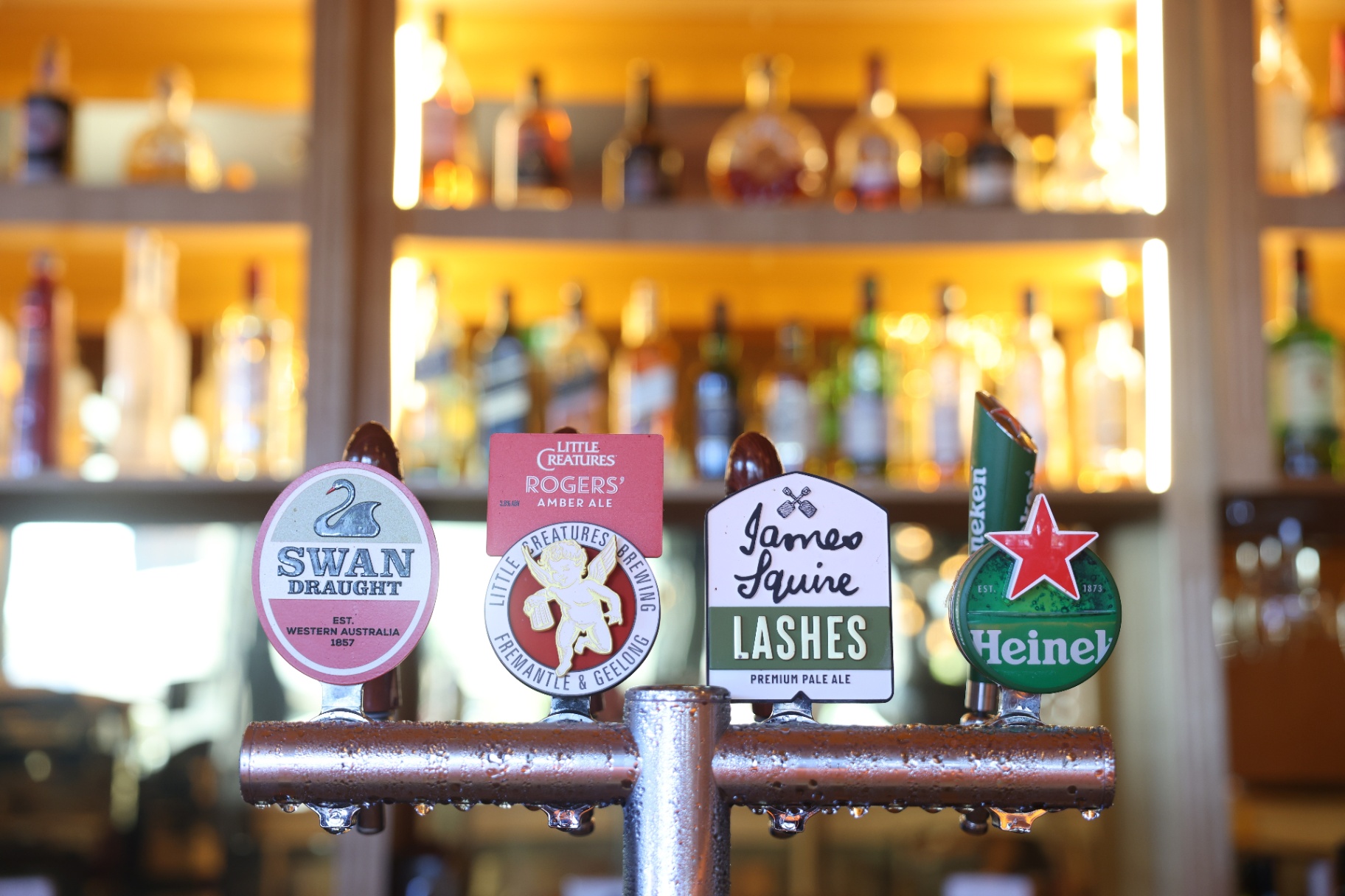 Beer taps at the Stonewater bar